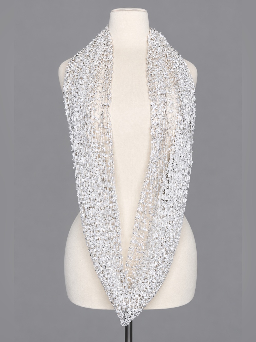Elegant white Infinity Scarf Necklace